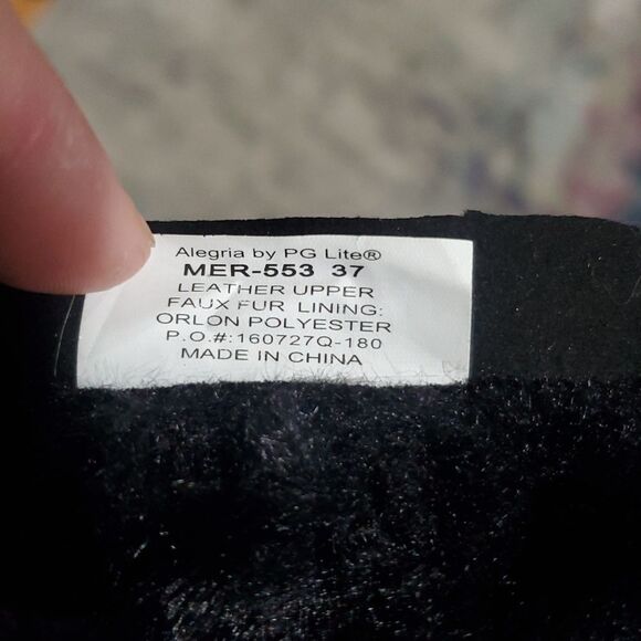 New Alegria Meri Fur Lined Gold Floral Booties Size 37 or 7 - Picture 9 of 13